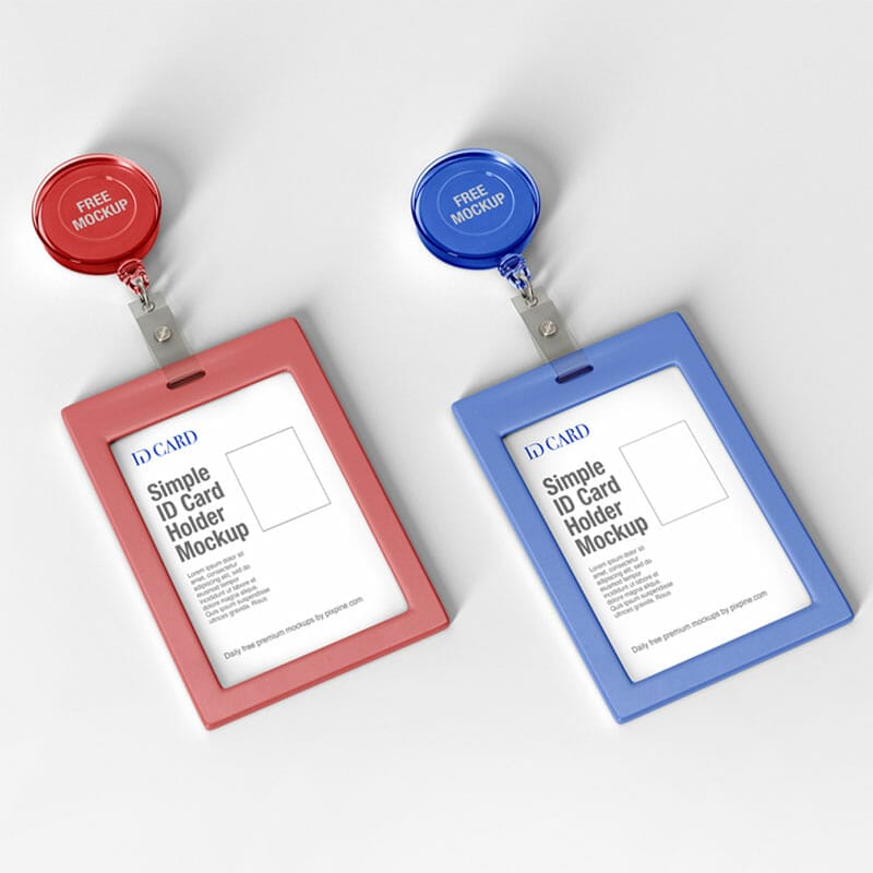 Free Simple ID Card Holder Mockup