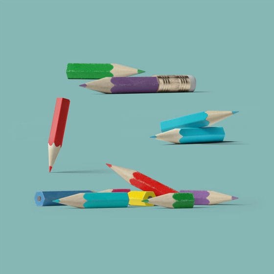 Free Small Pencils Mockup Front View