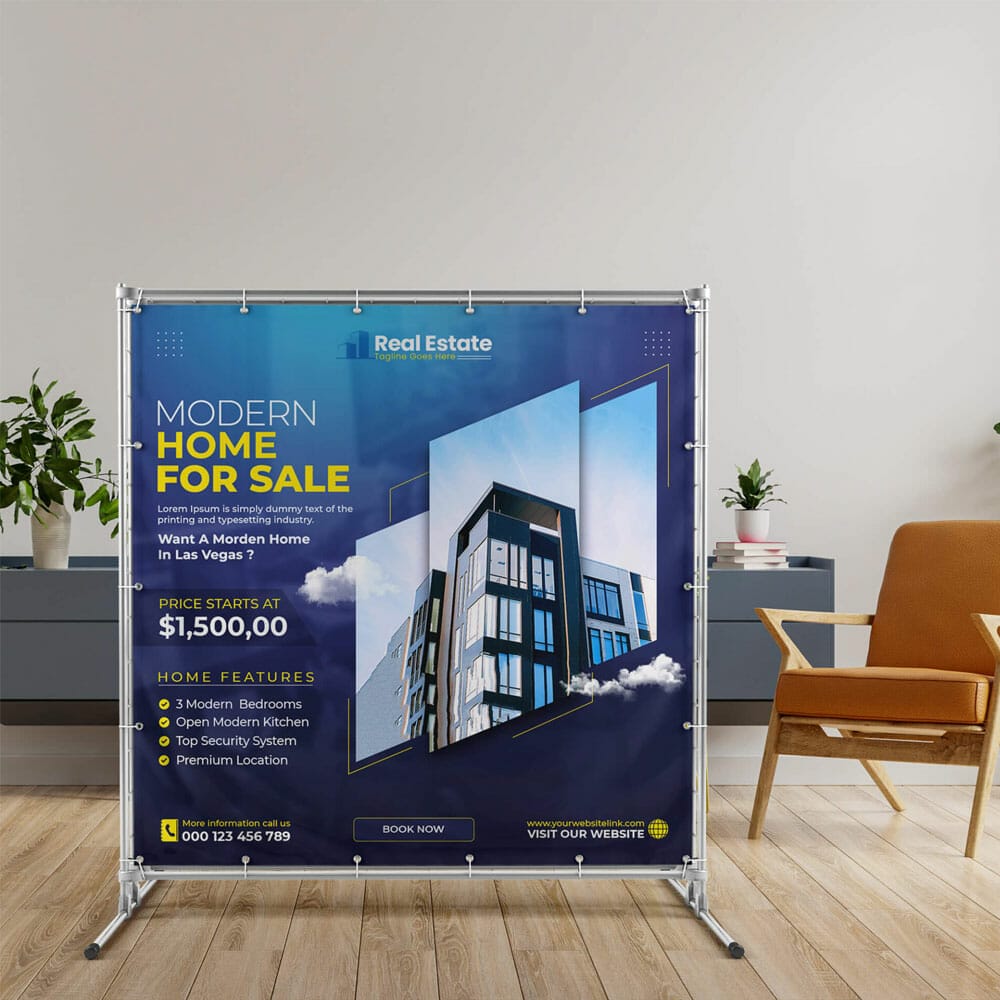Free Square Banner Mockup PSD Template