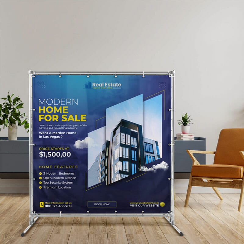Free Square Banner Mockup PSD Template