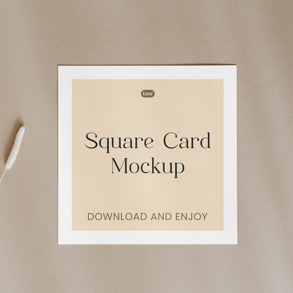 Free Square Card Mockup