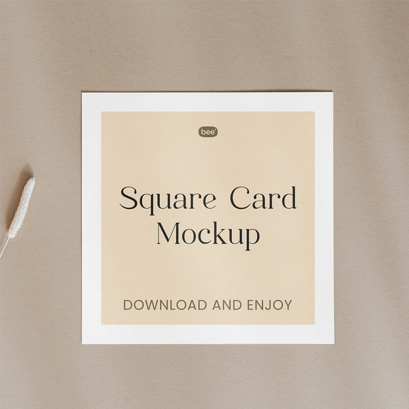 Free Square Card Mockup
