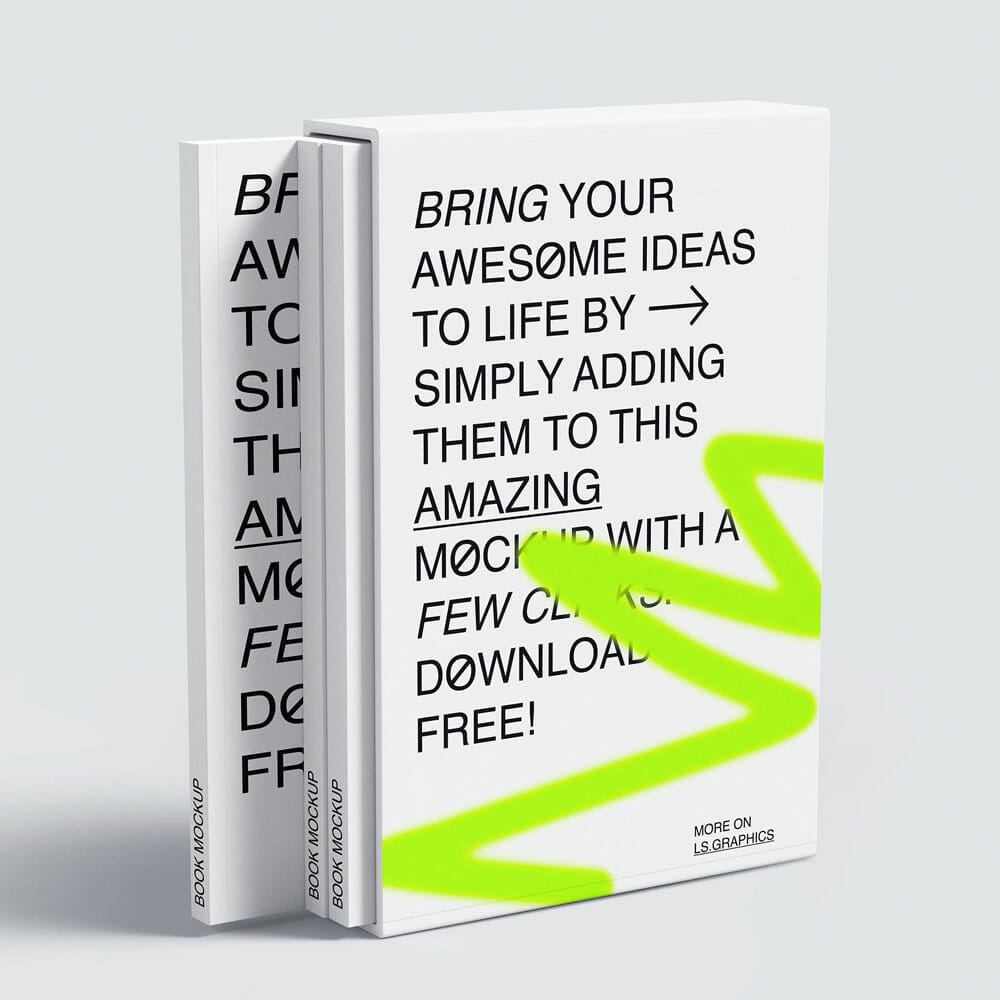 Free Standing Book Box And Covers Mockup