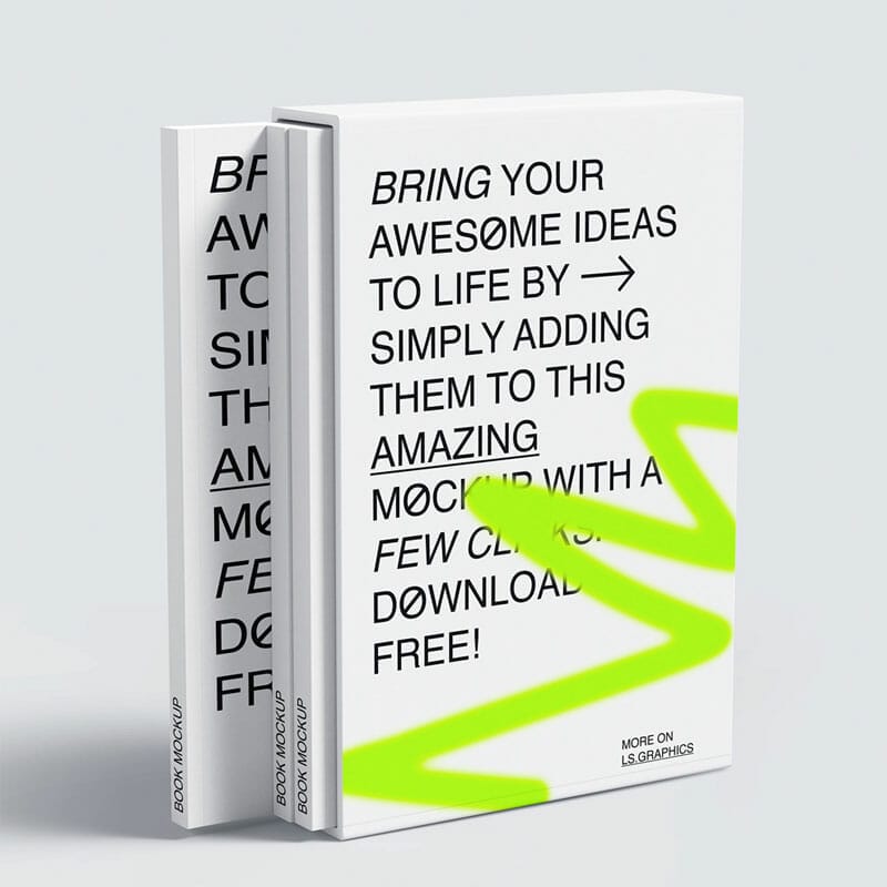 Free Standing Book Box And Covers Mockup