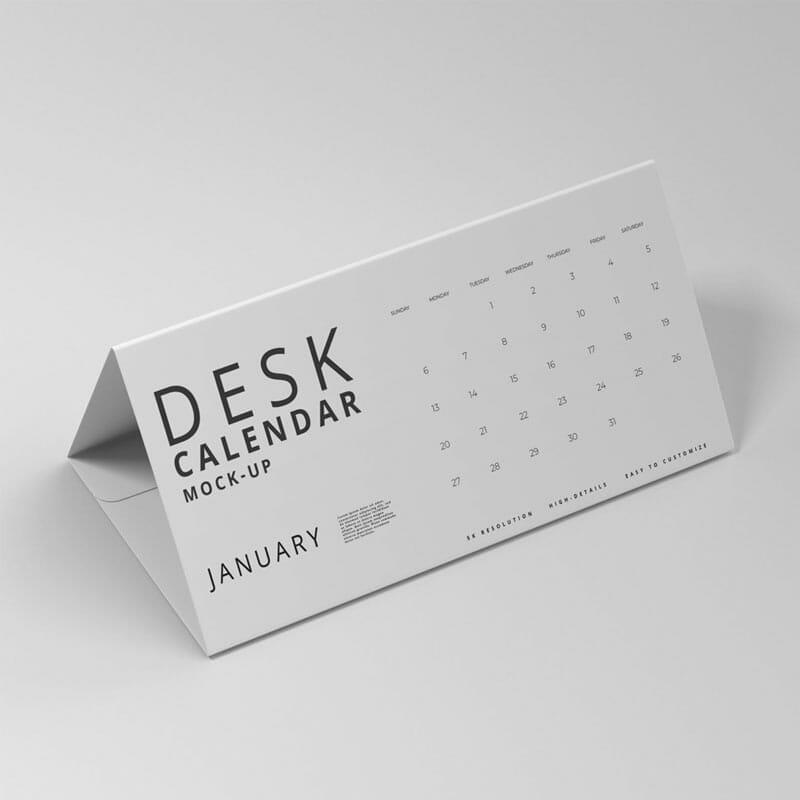 Free Tent Calendar PSD Mockup