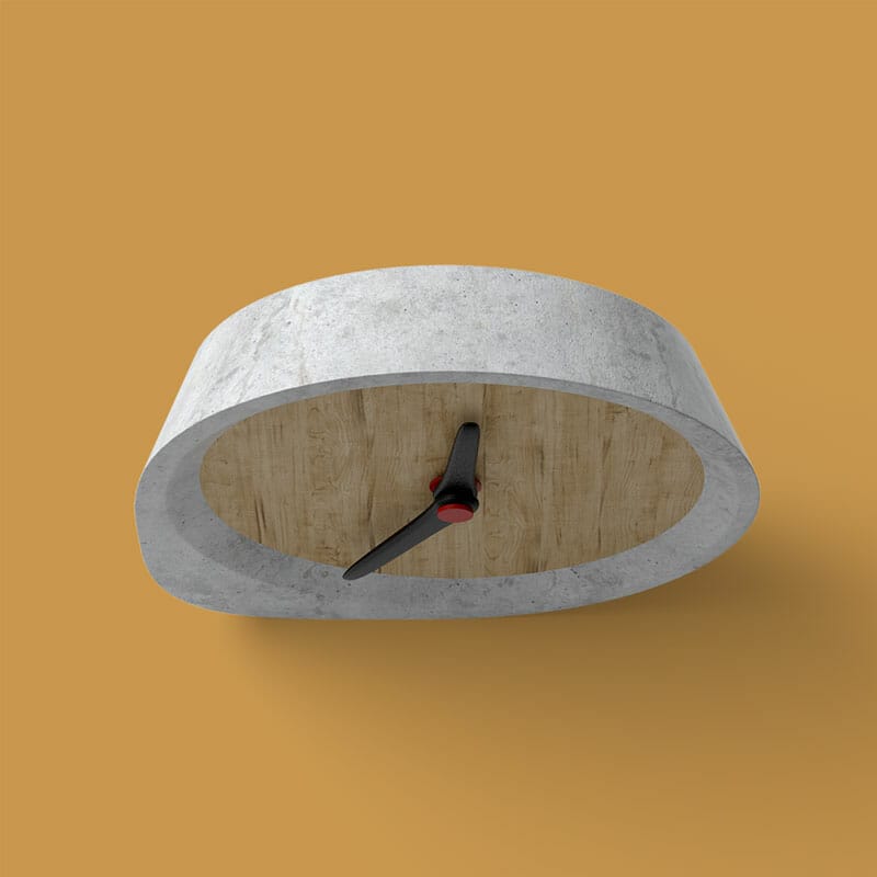 Free Top View Table Clock Mockup