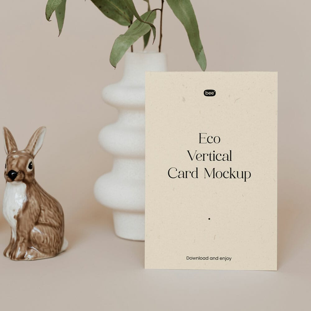 Free Vertical Eco Card Mockup
