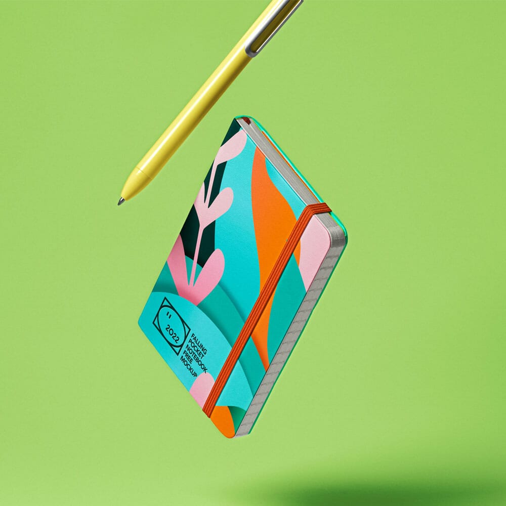 Gravity Pocket Notebook PSD Mockup