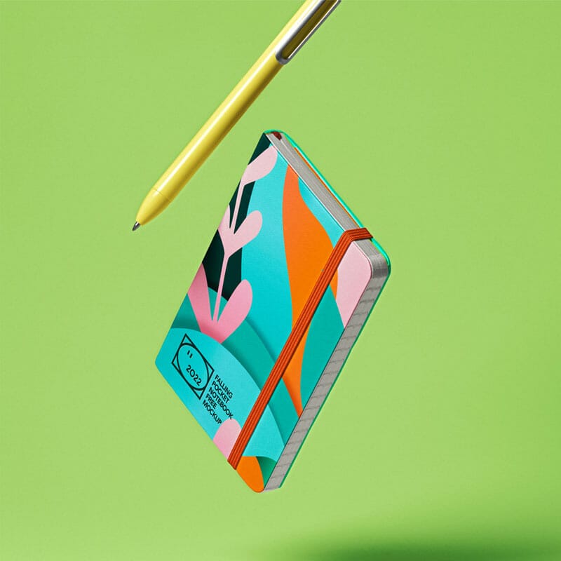 Gravity Pocket Notebook PSD Mockup