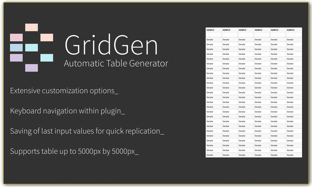 GridGen | Automatic Table Generator