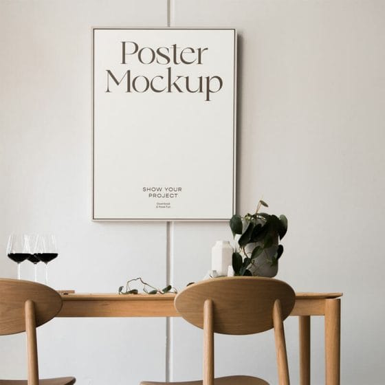 Poster In Dining Room Mockup