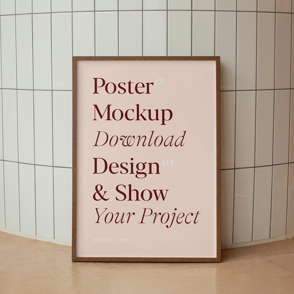 Poster On The Floor Mockup