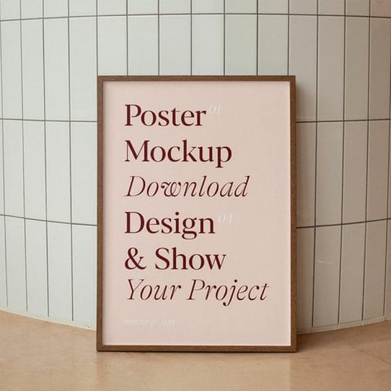 Poster On The Floor Mockup