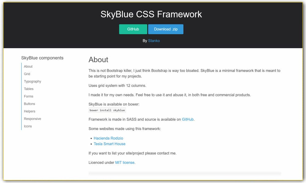 SkyBlue CSS Framework