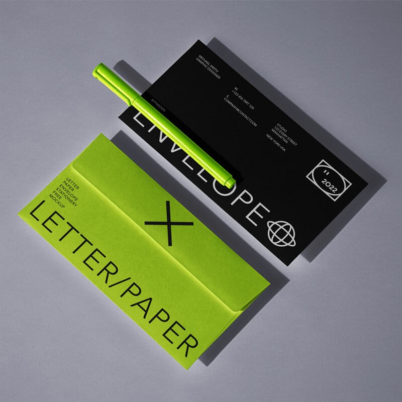 Stationery Letter PSD Envelope Mockup