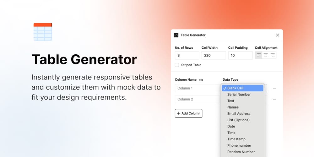 Table Generator