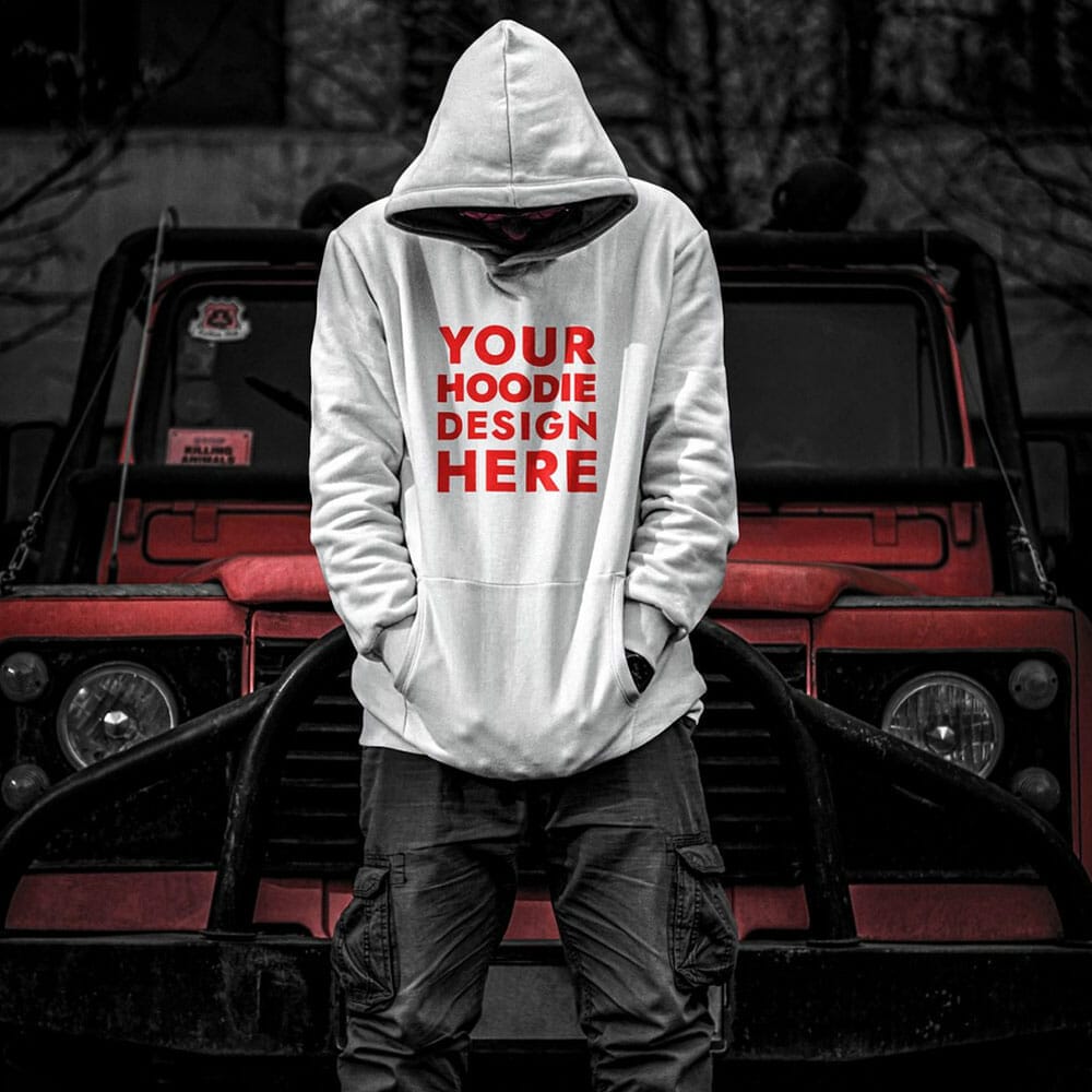 Urban Hoodie Mockup Of A Young Man