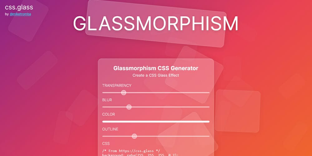 CSS Glass Effect Generator