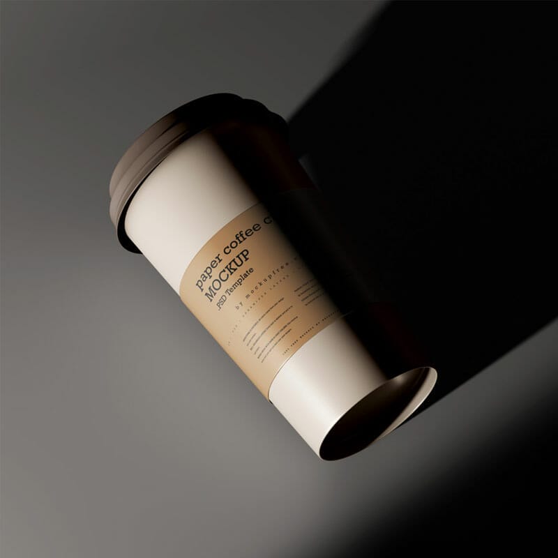 Dark Shadowy Disposable Paper Coffee Cup Or Juice Cup Mockups