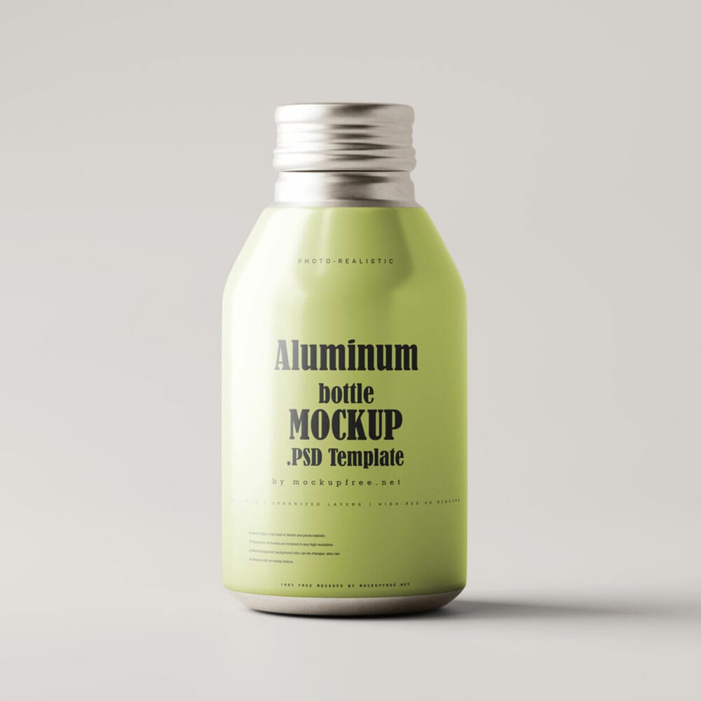 Free Aluminum Beverage Bottle Mockups