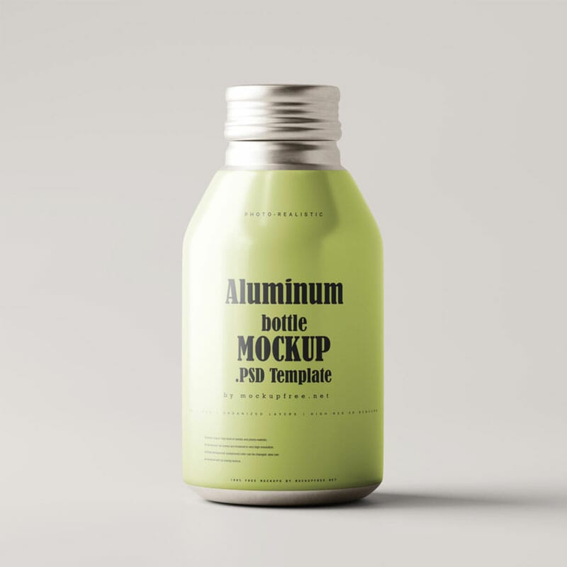 Free Aluminum Beverage Bottle Mockups