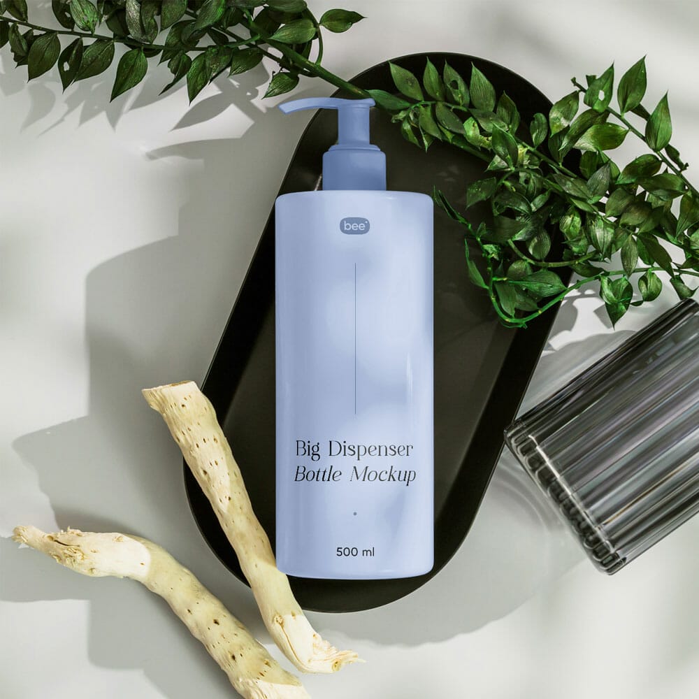 Free Big Dispenser Bottle Mockup