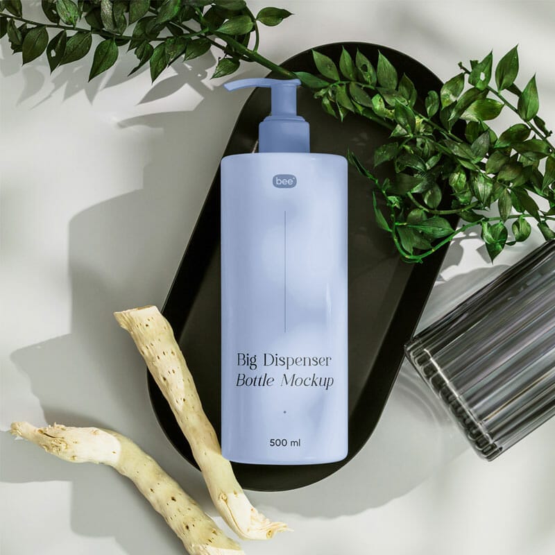 Free Big Dispenser Bottle Mockup