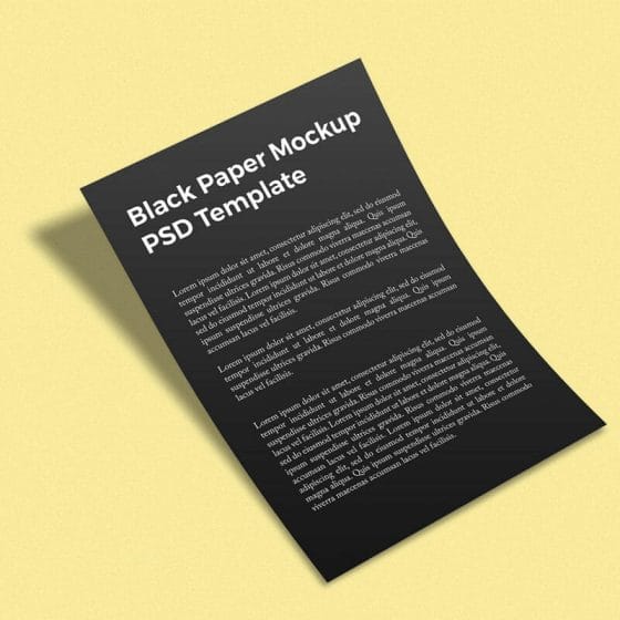 Free Black Paper Mockup PSD Template