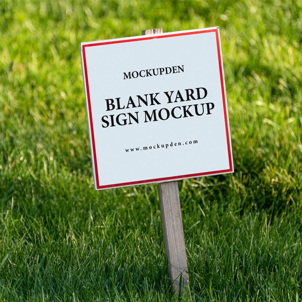 Free Blank Yard Sign Mockup PSD Template