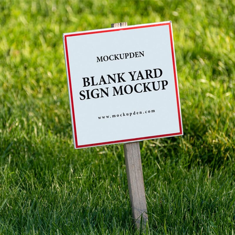 Free Blank Yard Sign Mockup PSD Template