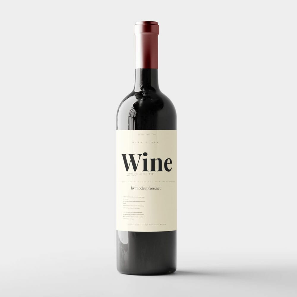 Free Bordeaux Wine Bottle PSD Mockup