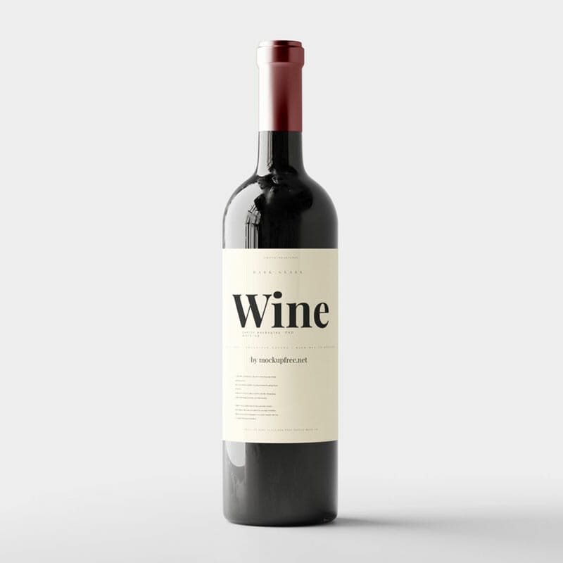 Free Bordeaux Wine Bottle PSD Mockup