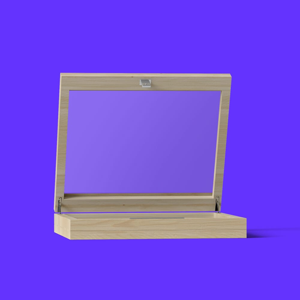 Free Box With Transparent Cover Mockup