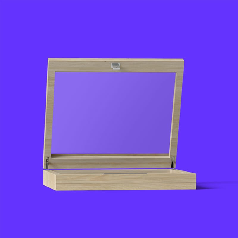 Free Box With Transparent Cover Mockup