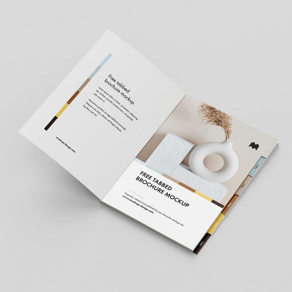 Free Brochure With Tabs Mockup