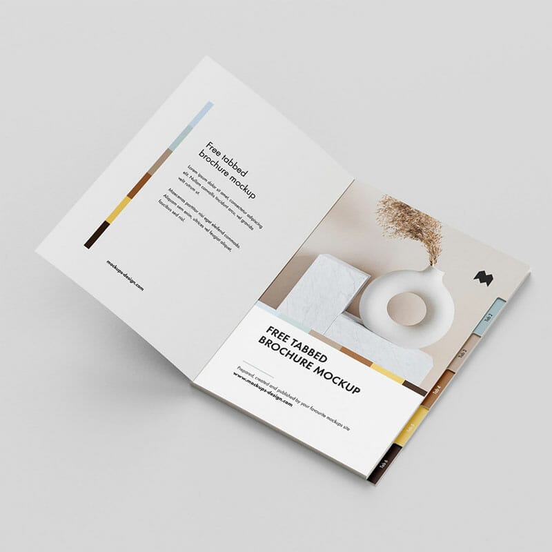 Free Brochure With Tabs Mockup