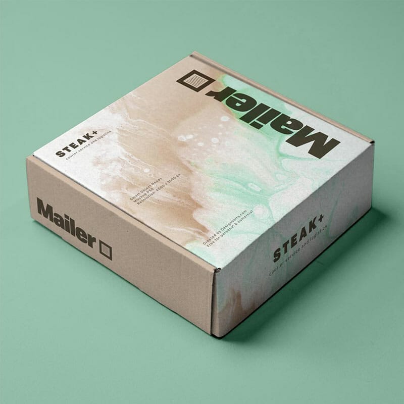 Free Brown Cardboard Delivery Mailer Box Mockup PSD