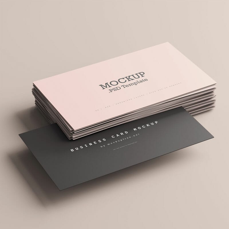 Free Business Card Stack Mockup