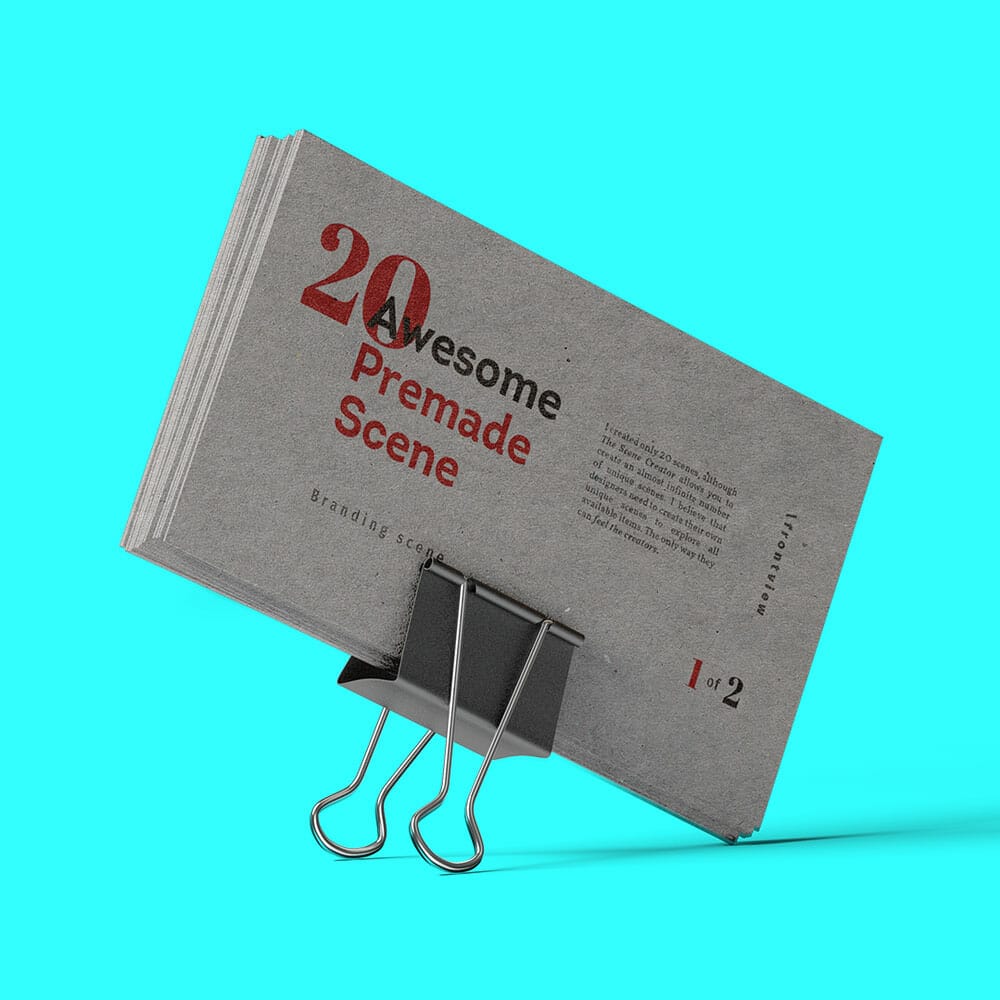 Free Business Cards With Clip Mockup PSD