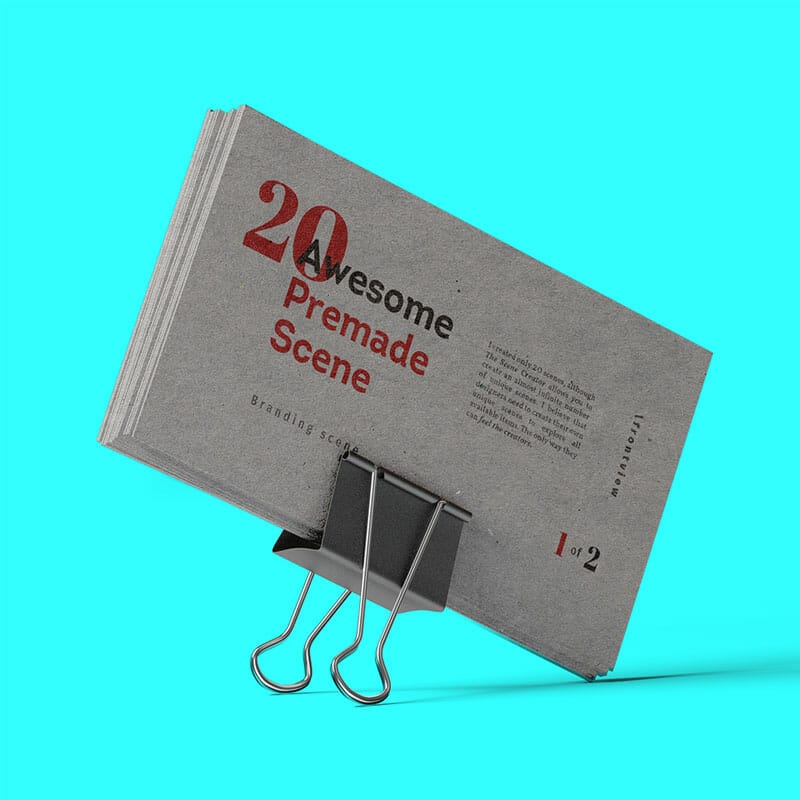 Free Business Cards With Clip Mockup PSD