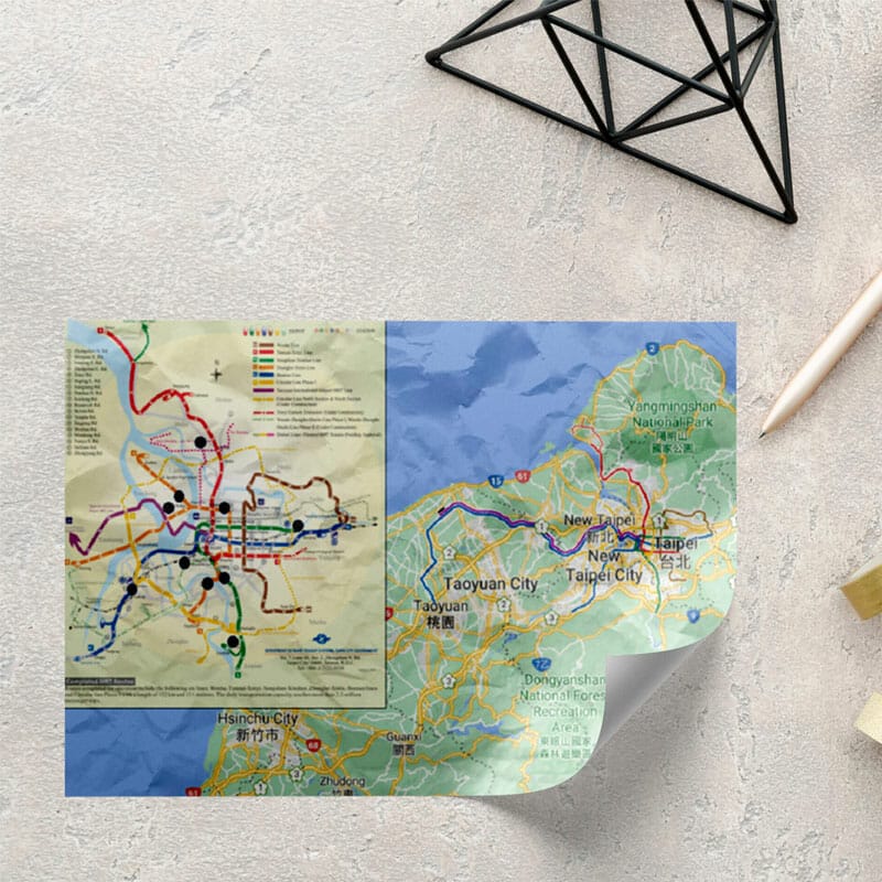 Free City Map Mockup PSD Template