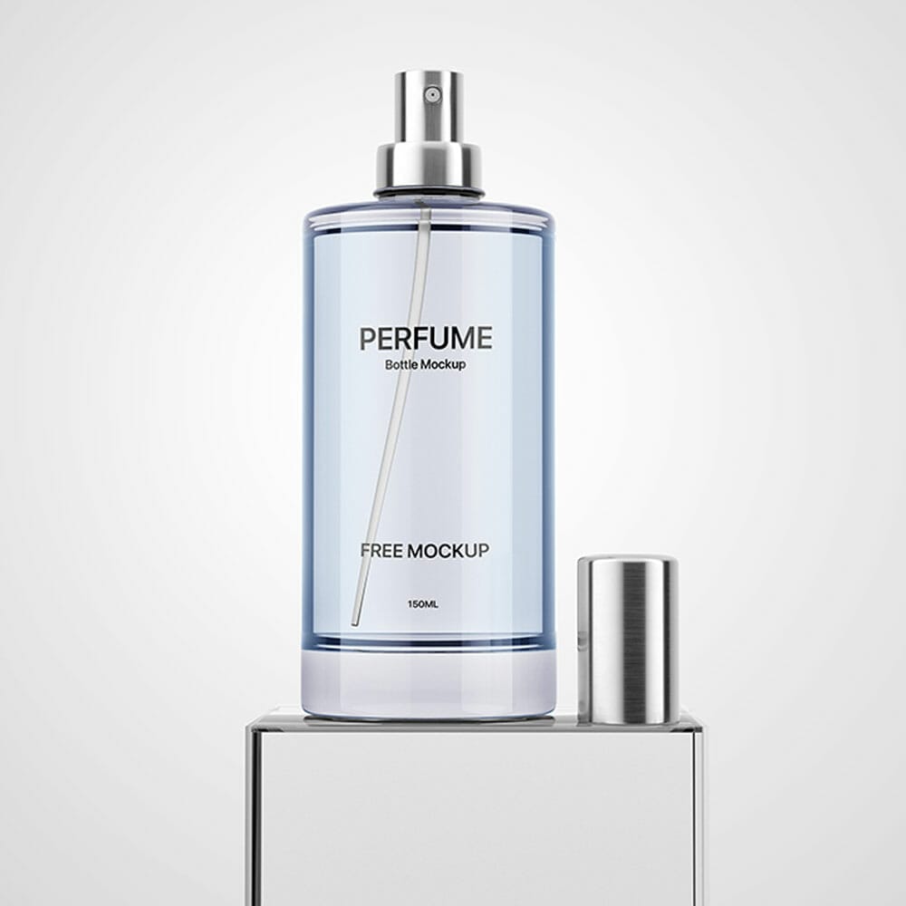 Free Clear Perfume Bottle Mockup