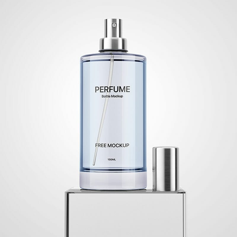 Free Clear Perfume Bottle Mockup