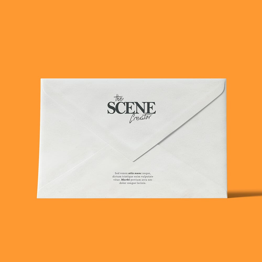 Free Closed Front View Envelope Mockup PSD 