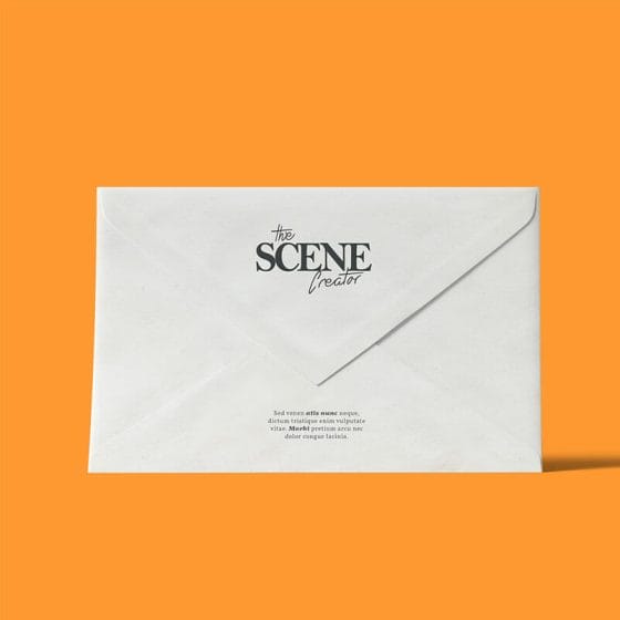 Free Closed Front View Envelope Mockup PSD