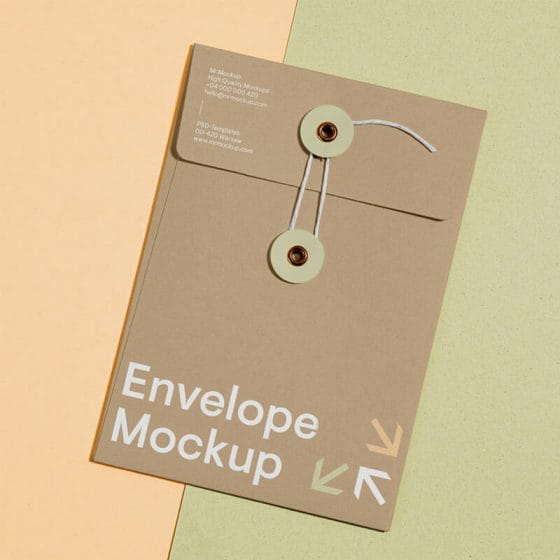 Free Craft Envelope PSD Mockup