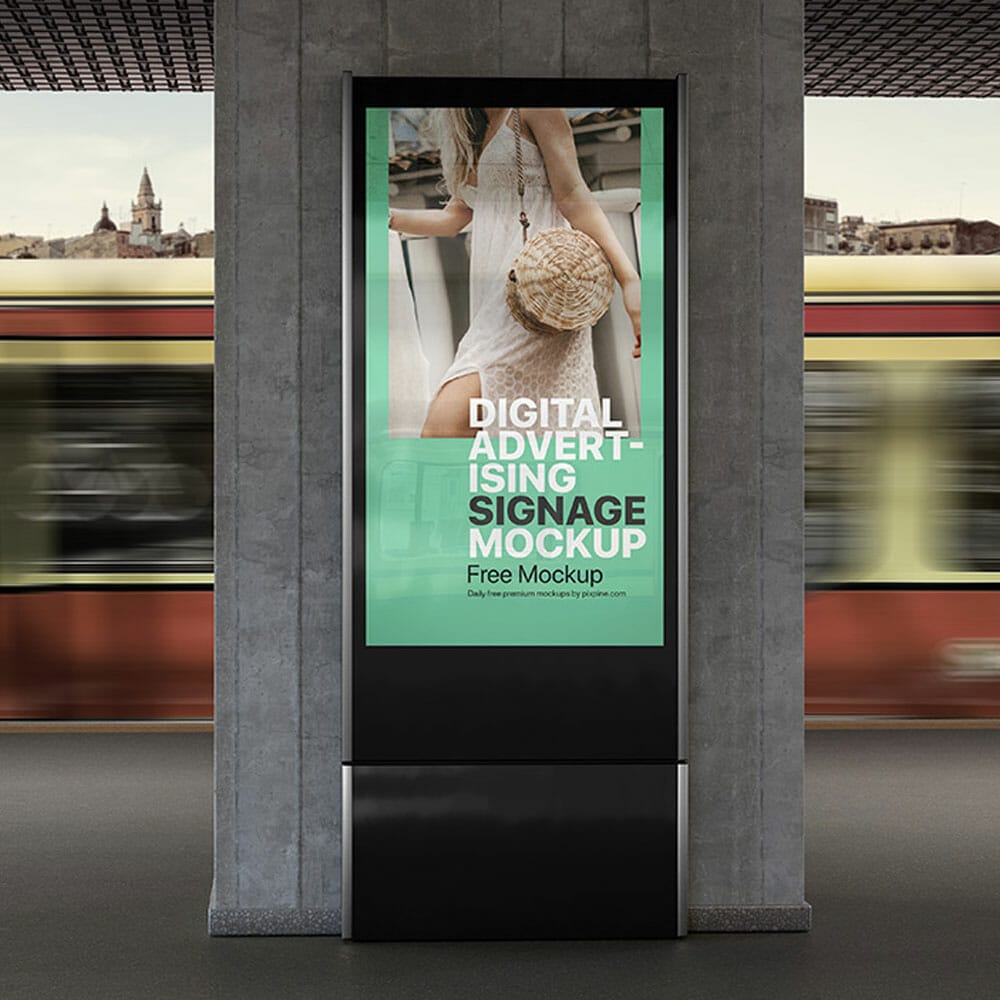 Free Digital Advertising Signage Mockup