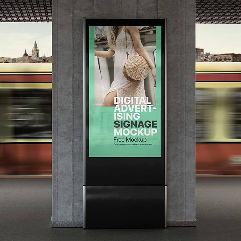 Free Digital Advertising Signage Mockup