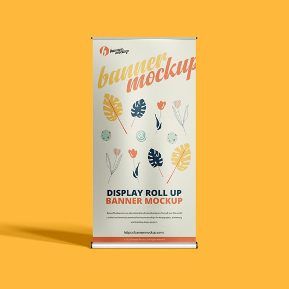Free Display Roll Up Banner Mockup