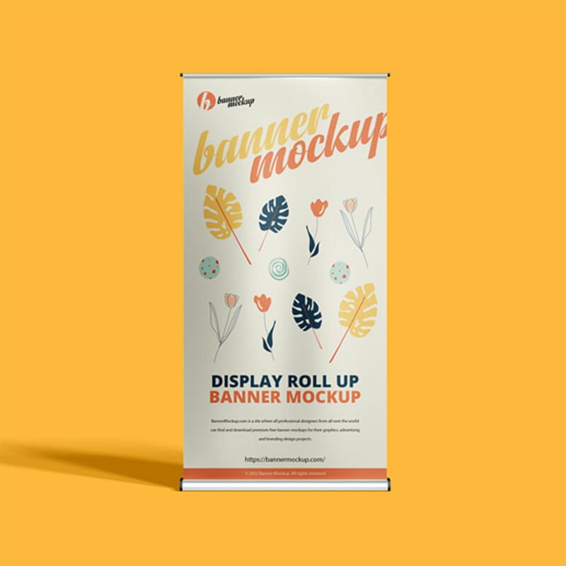 Free Display Roll Up Banner Mockup